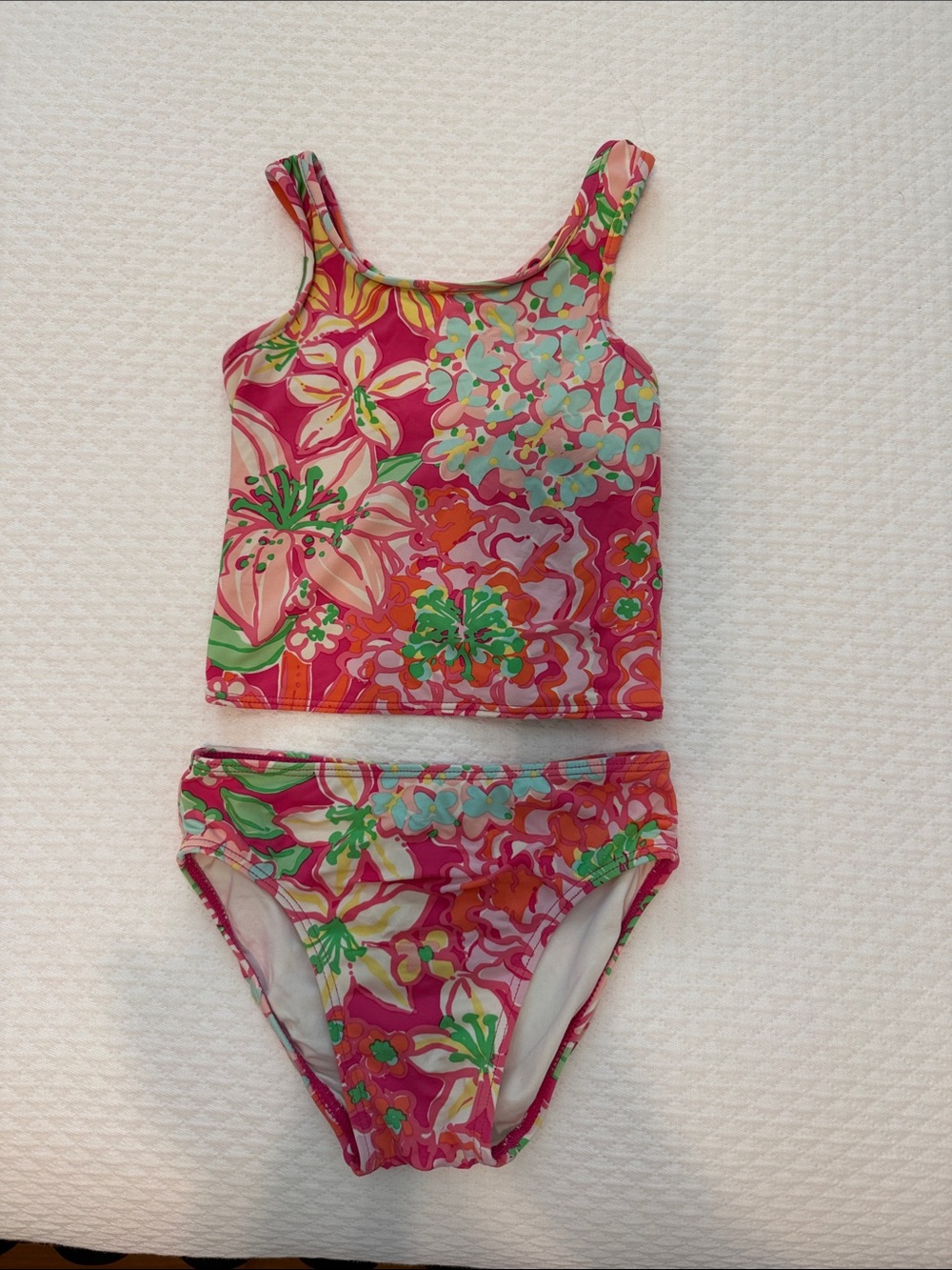 Lilly Pulitzer Pink Floral Girls Tankini Set